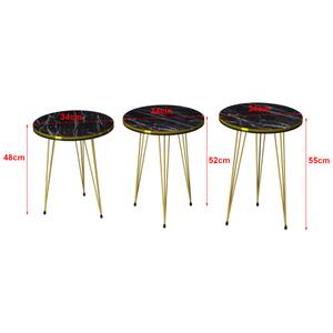 Set de 3 tables d'appoint Ry rondes Multicolore - 34 x 55 x 34 cm