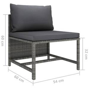 Canapé de jardin (lot de 2) 3010471-8 Gris - Métal - Polyrotin - 60 x 60 x 60 cm