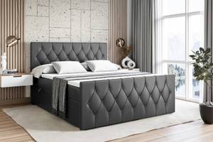 Boxspringbett VELANTO Hochglanz Schwarz - Breite: 160 cm - H3