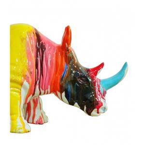 Rhinocéros statue jets de peintures Porcelaine - 54 x 24 x 18 cm