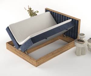 Boxspringbett Komorebi Marineblau - Breite: 180 cm - H4