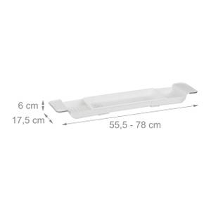 Plateau de baignoire extensible Gris - Blanc - Matière plastique - 78 x 6 x 18 cm