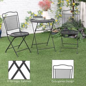 Gartenmöbel-Set 84B-829V01 Schwarz - Metall - 52 x 89 x 42 cm