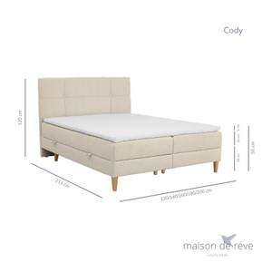 Boxspringbett Cody Beige - Breite: 200 cm