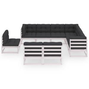 Garten-Lounge-Set (9-teilig) 3009829-2 Anthrazit - Weiß