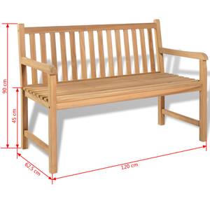 Banc de jardin Marron - Bois/Imitation - En partie en bois massif - 120 x 90 x 120 cm