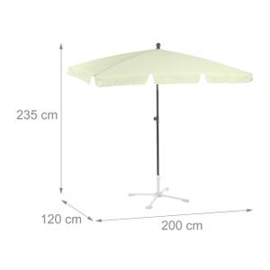 Parasol rectangulaire pour le jardin Noir - Blanc - Métal - Matière plastique - Textile - 200 x 235 x 120 cm