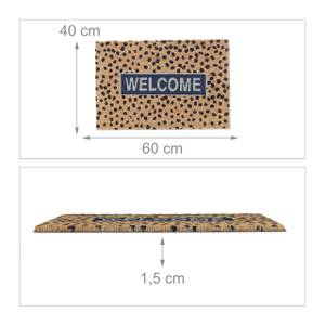 Kokos Fußmatte Welcome Schwarz - Blau - Braun - Naturfaser - Kunststoff - 60 x 2 x 40 cm