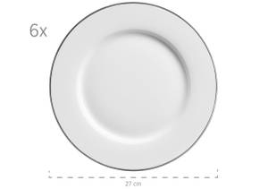 Tafelservice Professional Dining Grau - Porzellan - 27 x 1 x 27 cm
