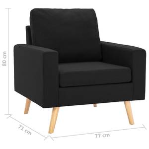 Sofa (2-teilig) 3003194-2 Schwarz - Breite: 130 cm