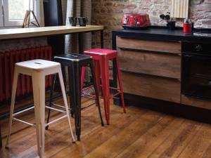 Tabouret de bar CABRILLO Noir - 42 x 76 x 42 cm