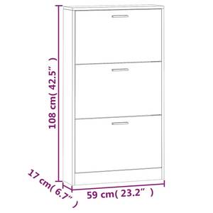 Armoire à chaussures 291067-2 Noir - Hauteur : 108 cm