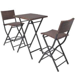 Bistro-Set (3-teilig) 293953 Braun - Kunststoff - Polyrattan - 60 x 101 x 60 cm