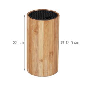 Messerblock unbestückt aus Bambus Schwarz - Braun - Bambus - Kunststoff - 13 x 23 x 13 cm