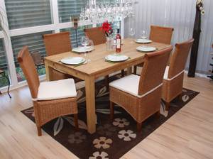 Chaise de salle à manger M42 (lot de 6) Marron - Rotin - 46 x 96 x 42 cm