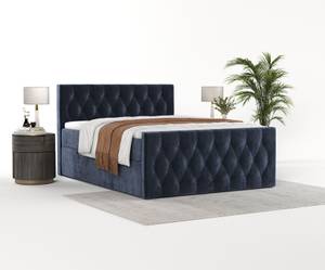 Boxspringbett Marigold mit Latex-Topper Blau - Breite: 200 cm