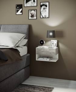 Nachttisch Dormal Grau - Weiß - Holzwerkstoff - 46 x 30 x 30 cm