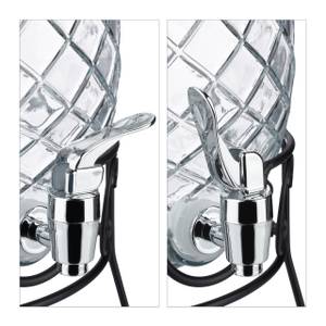 Getränkespender Set mit Gläsern Schwarz - Silber - Glas - Metall - Kunststoff - 29 x 42 x 29 cm