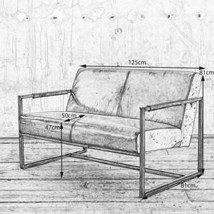 Sofa LIANO Braun - Metall - Echtleder - 125 x 81 x 81 cm