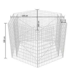 Gabionen-Hochbeet 140 x 100 x 160 cm