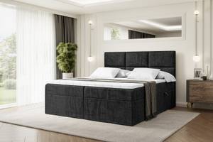 Boxspringbett OHIO Schwarz - Breite: 120 cm - H4