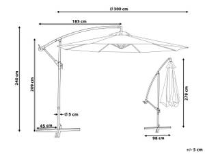 Parasol déporté RAVENNA Noir - Gris foncé - Gris