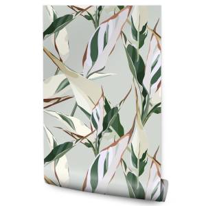 Papier Peint feuilles tropicales nature Vert - Papier - 53 x 1000 x 1000 cm