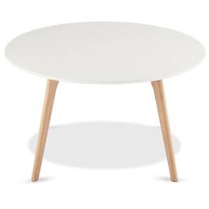 Table basse Life Blanc ø80 cm Blanc - Bois manufacturé - 80 x 45 x 80 cm