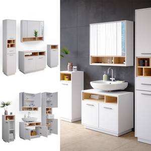 Badmöbel Set Beatrice 36288 Braun - Weiß - Holzwerkstoff - 80 x 93 x 40 cm