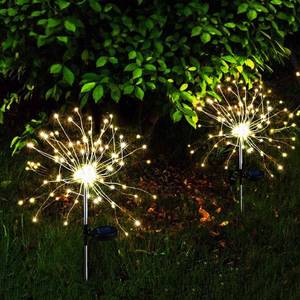 2 Solarbeacons 2x FIREWORKS SPIKE Silber - Kunststoff - 52 x 97 x 52 cm