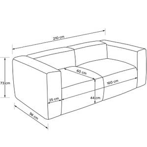 Einzelsofa BUFFO 3-Sitzer Dunkelblau - Breite: 210 cm