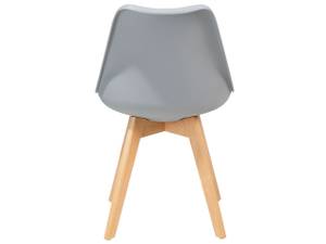 Chaise de salle à manger DAKOTA Gris lumineux - Chêne clair - 47 x 84 x 43 cm - Lot de 2 - Matière plastique - Vernis mat - Non revêtu