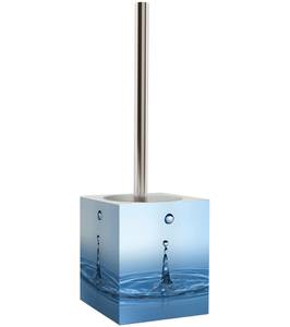 Seifenspender und WC Bürste Tropfen Blau - Kunststoff - 7 x 17 x 7 cm
