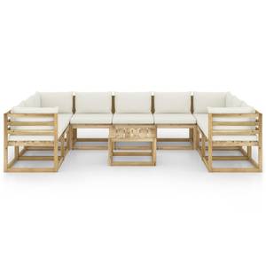 Garten-Lounge-Set Weiß - Massivholz - 60 x 37 x 60 cm