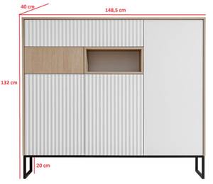 Highboard ZOE Braun - Holzwerkstoff - 149 x 132 x 40 cm