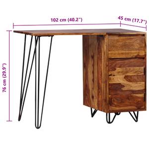 Bureau 244359 Marron - Bois massif - Bois/Imitation - 45 x 76 x 102 cm