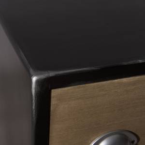 Commode noire 8 tiroirs motifs pin Bois manufacturé - 35 x 63 x 93 cm