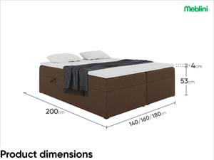 Boxspringbett Lionel Braun - Breite: 180 cm - H3