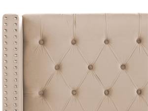 Lit double LUBBON Beige - Argenté - 209 x 142 x 215 cm