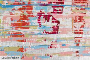 Bild handgemalt Welt in Rosa Massivholz - Textil - 150 x 50 x 4 cm