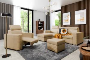 Polsterhocker CANTON Stoff Liverpool Beige