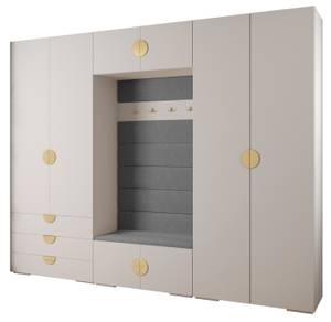 Garderobe Inova 4 Z14 Gold - Grau - Weiß - Gold