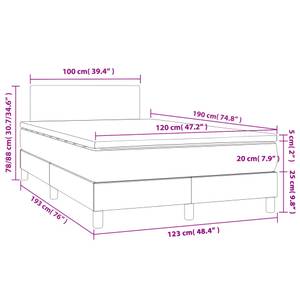 Boxspringbett 3017290-3 Schwarz - 123 x 193 cm