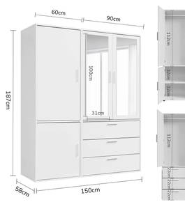 Kleiderschrank Der Grenzenlose II Weiß - 3