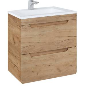 Waschtisch 60cm mit Becken Wotaneiche Braun - Holzwerkstoff - 61 x 61 x 46 cm