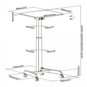 Rednerpult LUMFWS07-1_ZWART Schwarz - Metall - 60 x 113 x 52 cm