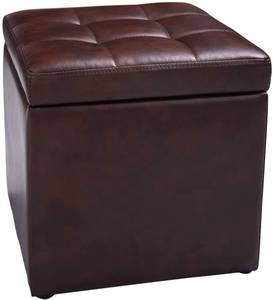 Sitzhocker Sitzwürfel Sitzbox Braun - Kunstleder - 40 x 40 x 40 cm