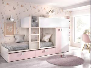 Etagenbett JUANITO Pink - Holzwerkstoff - 108 x 150 x 275 cm