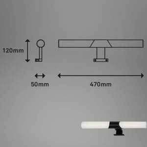 LED Bad-Spiegelleuchte, schwarz, LED Schwarz - Tiefe: 47 cm