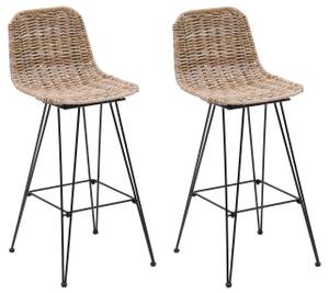 Lot de tabourets de bar PENANG Marron - Métal - 39 x 93 x 47 cm